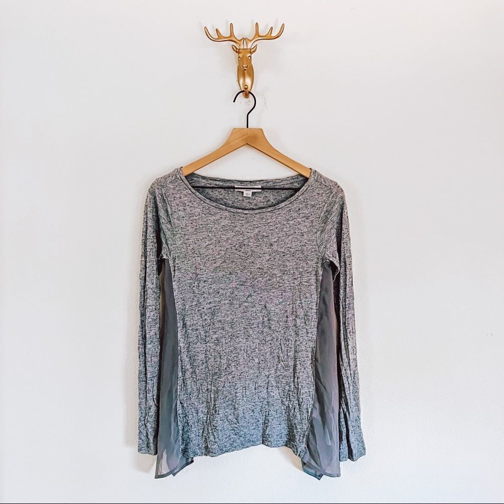 All saints Women's Gray Long Sleeve Side Slit Top Size Small - Picture 1 of 9